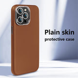 X-Level iPhone 15 Pro Skal Lädertextur MagSafe Brun