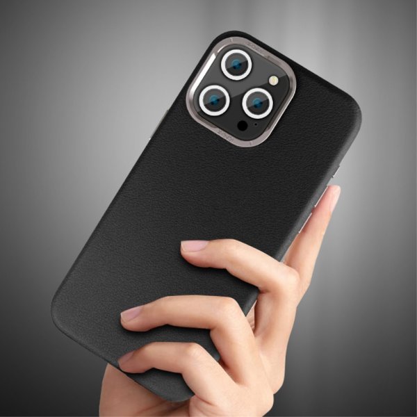 X-Level iPhone 15 Pro Skal Lädertextur MagSafe Brun