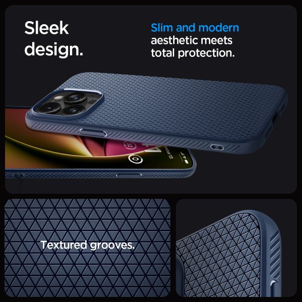 Spigen iPhone 15 Pro Max Skal Liquid Air Navy Blue