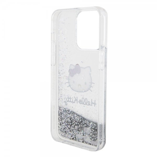 Hello Kitty iPhone 15 Pro Max Skal Liquid Glitter Translucent