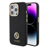 Guess iPhone 15 Pro Max Skal Liquid Silicone Metal Logo Svart