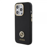 Guess iPhone 15 Pro Max Skal Liquid Silicone Metal Logo Svart