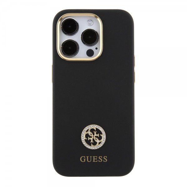 Guess iPhone 15 Pro Max Skal Liquid Silicone Metal Logo Svart