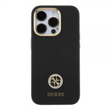 Guess iPhone 15 Pro Max Skal Liquid Silicone Metal Logo Svart