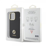 Guess iPhone 15 Pro Max Skal Liquid Silicone Metal Logo Svart
