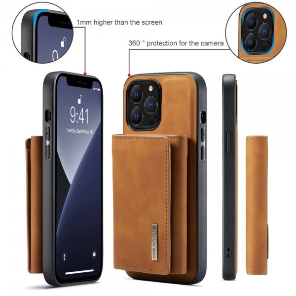 Dg.Ming iPhone 15 Pro Max Skal M1 Series Löstagbar Korthållare Brun