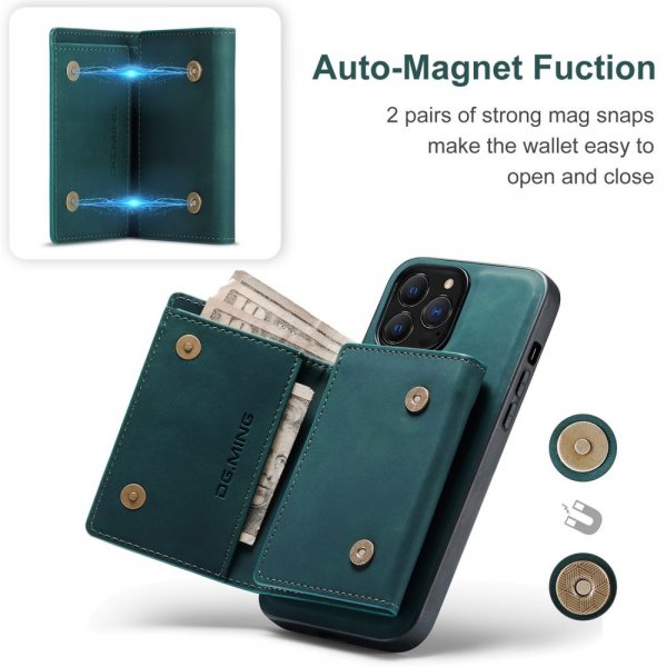 Dg.Ming iPhone 15 Pro Max Skal M1 Series Löstagbar Korthållare Grön