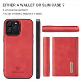 Dg.Ming iPhone 15 Pro Max Skal M1 Series Löstagbar Korthållare Röd