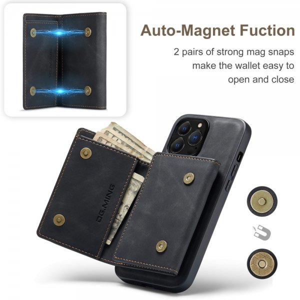 Dg.Ming iPhone 15 Pro Max Skal M1 Series Löstagbar Korthållare Svart