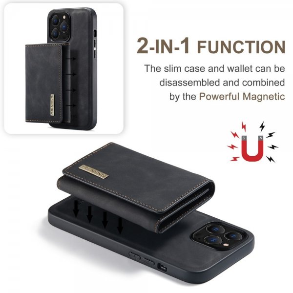 Dg.Ming iPhone 15 Pro Max Skal M1 Series Löstagbar Korthållare Svart