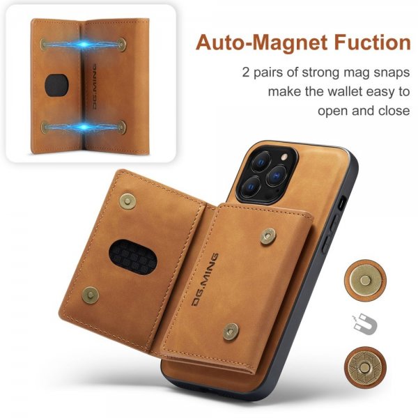 Dg.Ming iPhone 15 Pro Max Skal M2 Series Löstagbar Korthållare Brun