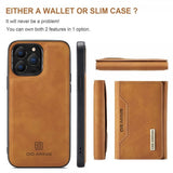 Dg.Ming iPhone 15 Pro Max Skal M2 Series Löstagbar Korthållare Brun
