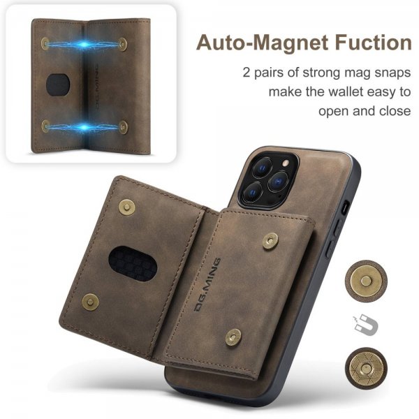 Dg.Ming iPhone 15 Pro Max Skal M2 Series Löstagbar Korthållare Kaffe