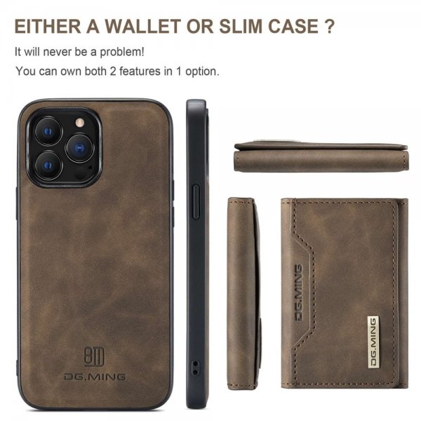 Dg.Ming iPhone 15 Pro Max Skal M2 Series Löstagbar Korthållare Kaffe