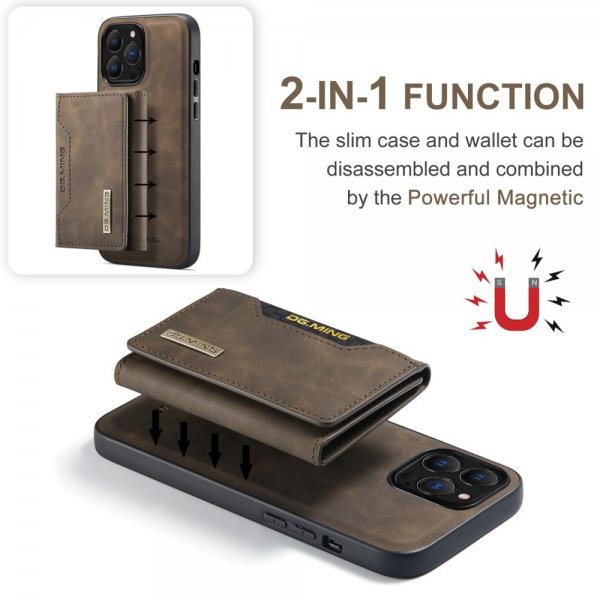 Dg.Ming iPhone 15 Pro Max Skal M2 Series Löstagbar Korthållare Kaffe
