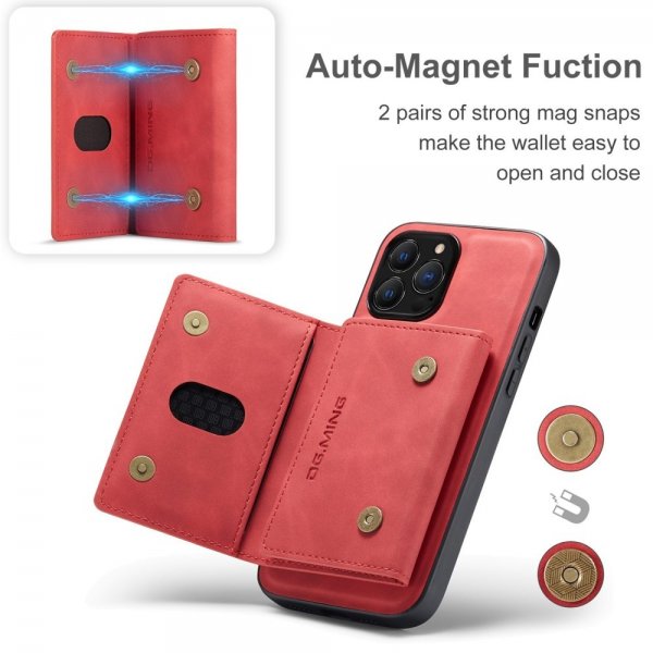 Dg.Ming iPhone 15 Pro Max Skal M2 Series Löstagbar Korthållare Röd