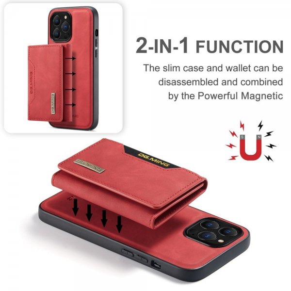 Dg.Ming iPhone 15 Pro Max Skal M2 Series Löstagbar Korthållare Röd