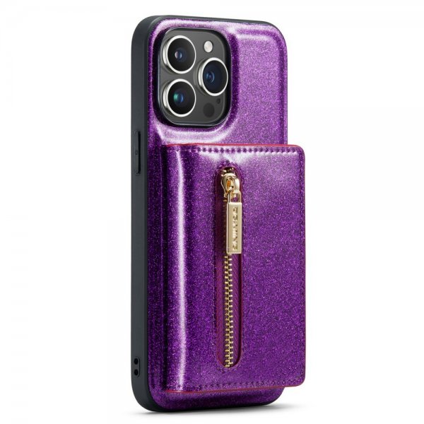 Dg.Ming iPhone 15 Pro Max Skal M3 Series Löstagbar Korthållare Glitter Lila