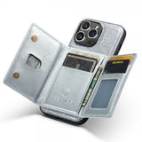 Dg.Ming iPhone 15 Pro Max Skal M3 Series Löstagbar Korthållare Glitter Silver
