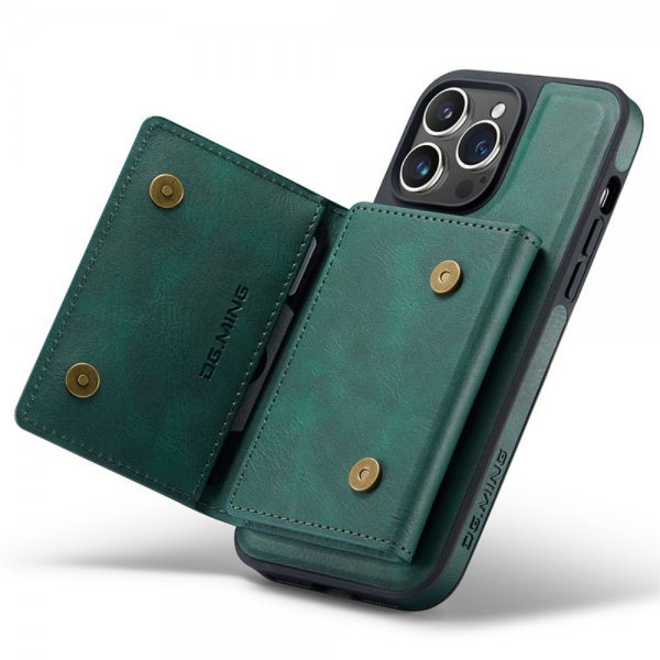 Dg.Ming iPhone 15 Pro Max Skal M5 Series Löstagbar Korthållare Grön
