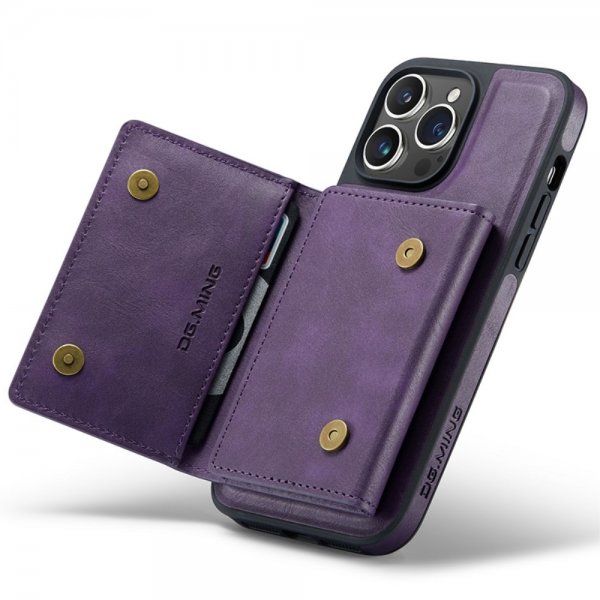 Dg.Ming iPhone 15 Pro Max Skal M5 Series Löstagbar Korthållare Lila