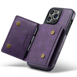 Dg.Ming iPhone 15 Pro Max Skal M5 Series Löstagbar Korthållare Lila