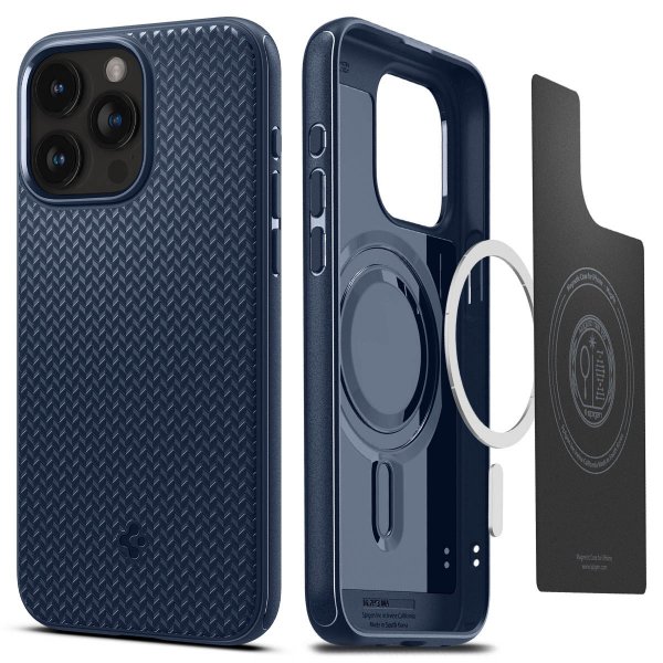 Spigen iPhone 15 Pro Max Skal Mag Armor MagFit Navy Blue