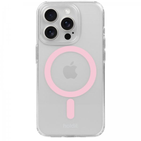 Holdit iPhone 15 Pro Max Skal MagSafe Case Rosa Transparent
