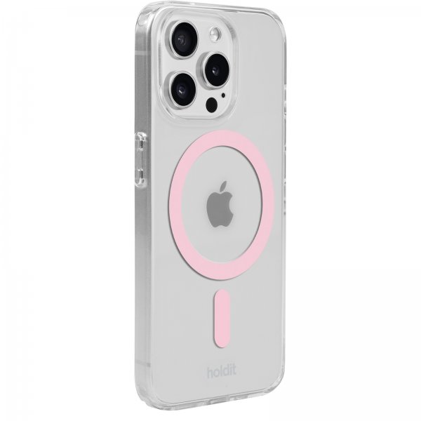Holdit iPhone 15 Pro Max Skal MagSafe Case Rosa Transparent
