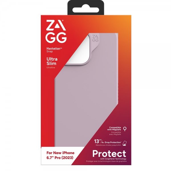 ZAGG iPhone 15 Pro Max Skal Manhattan Snap Lavender