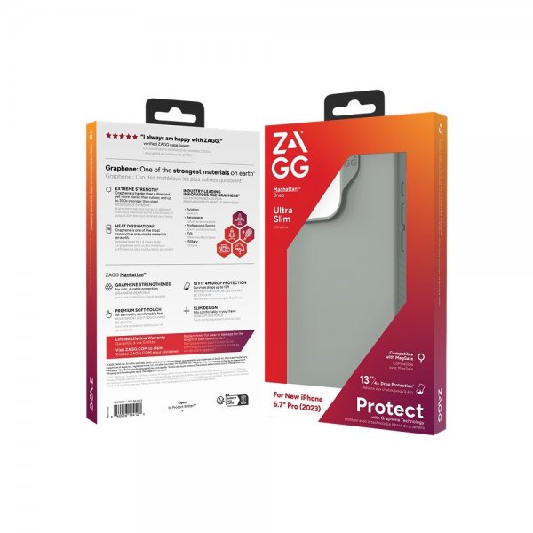 ZAGG iPhone 15 Pro Max Skal Manhattan Snap Sage