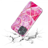 iPhone 15 Pro Max Skal Marmormönster Rosa Röd