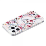 iPhone 15 Pro Max Skal Marmormönster Rosor Rosa