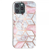 iPhone 15 Pro Max Skal Marmormönster Vit Rosa