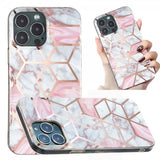 iPhone 15 Pro Max Skal Marmormönster Vit Rosa