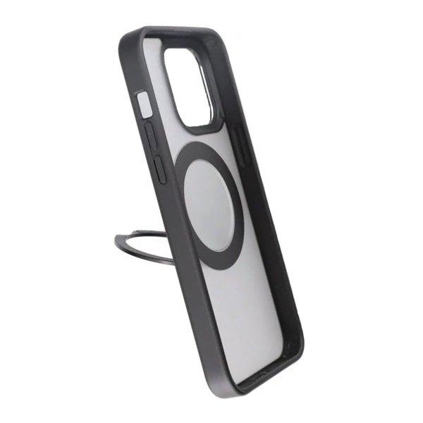 Rvelon iPhone 15 Pro Max Skal Roterbart MagSafe Stativ Matt Svart