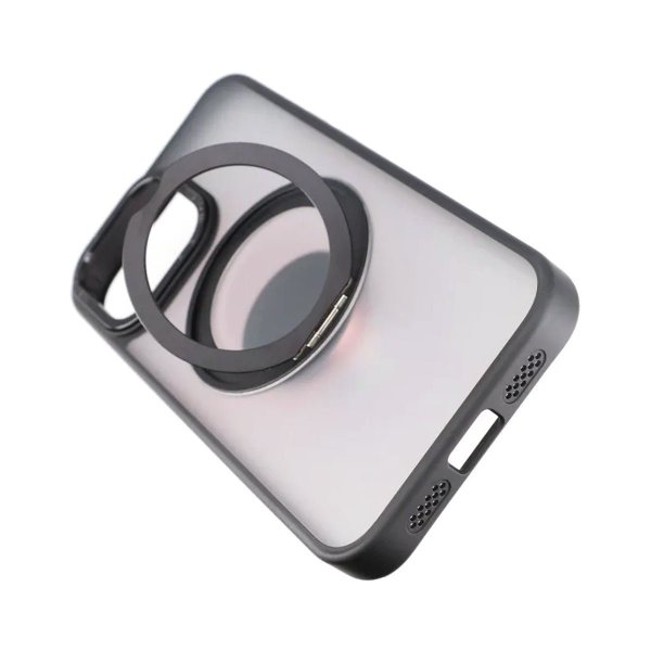 Rvelon iPhone 15 Pro Max Skal Roterbart MagSafe Stativ Matt Svart