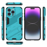 iPhone 15 Pro Max Skal med Stativ Ljusblå