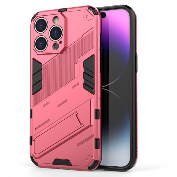 iPhone 15 Pro Max Skal med Stativ Magenta