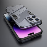 iPhone 15 Pro Max Skal med Stativ Mörkblå