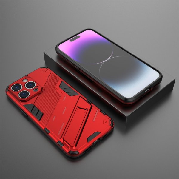 iPhone 15 Pro Max Skal med Stativ Röd