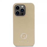 Guess iPhone 15 Pro Max Skal Metal Logo Strass Guld