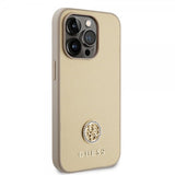 Guess iPhone 15 Pro Max Skal Metal Logo Strass Guld