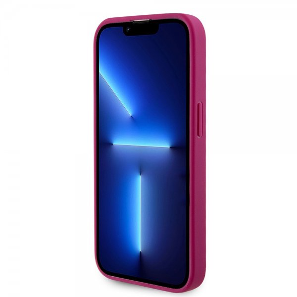 Guess iPhone 15 Pro Max Skal Metal Logo Strass Metallic Rosa
