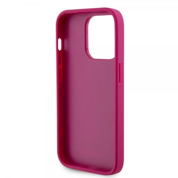 Guess iPhone 15 Pro Max Skal Metal Logo Strass Metallic Rosa