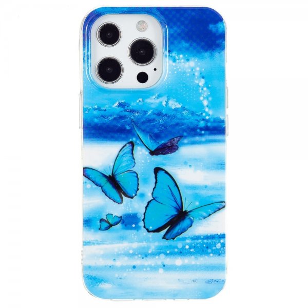 iPhone 15 Pro Max Skal Motiv Blåa Fjärilar