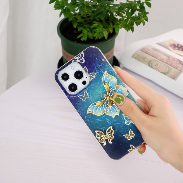 iPhone 15 Pro Max Skal Motiv Glitterfjärilar