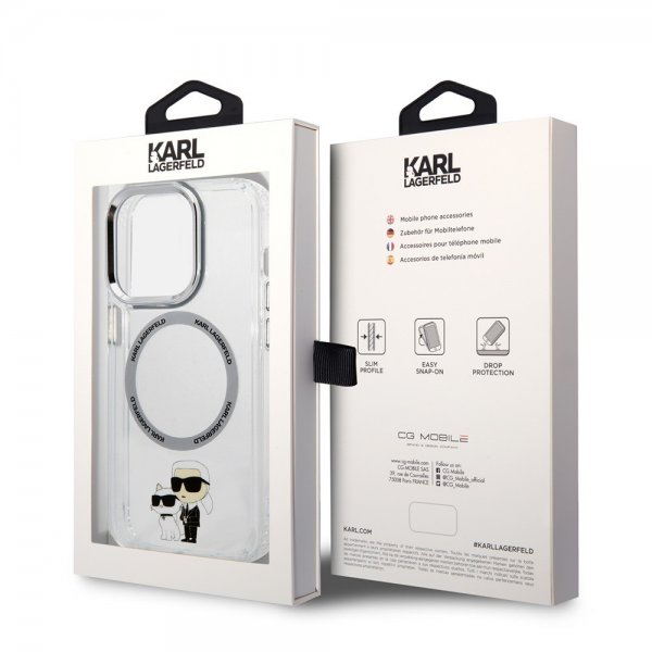Karl Lagerfeld iPhone 15 Pro Max Skal NFT Karl & Choupette Transparent