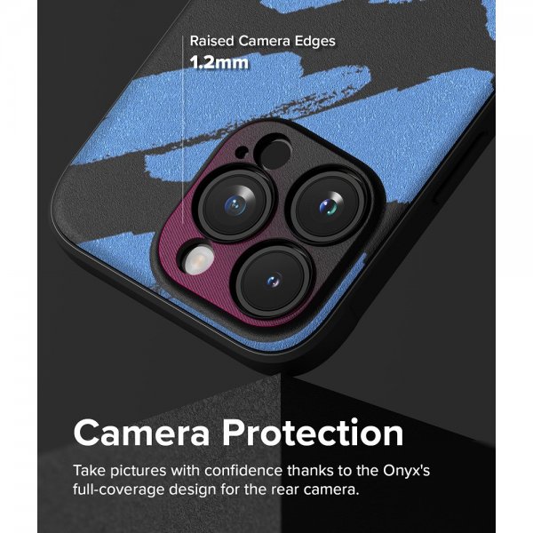 Ringke iPhone 15 Pro Max Skal Onyx Design Blue Brush