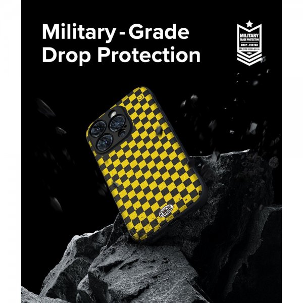 Ringke iPhone 15 Pro Max Skal Onyx Design Checkerboard Yellow